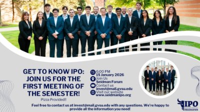 IPO First Meeting, January 15, 6-7pm, Seidman Forum